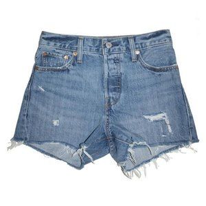 Levi's high rise distressed wedgie shorts